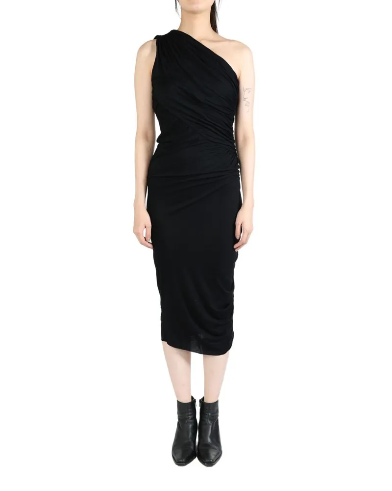 Rick Owens Lilies draped midi dress - Schwarz Schwarz