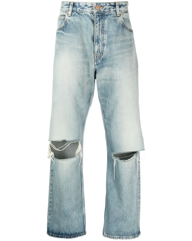 Balenciaga Weite Jeans im Distressed-Look - Blau Blau
