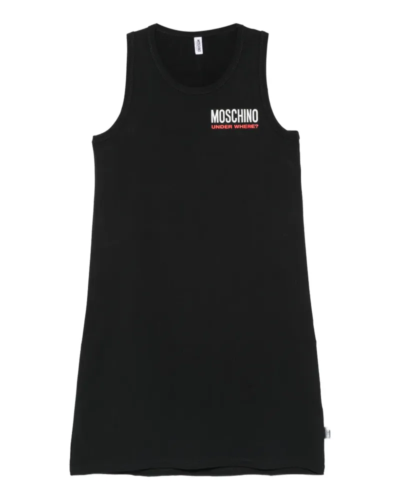 Moschino logo-print sleeveless mini dress - Schwarz Schwarz