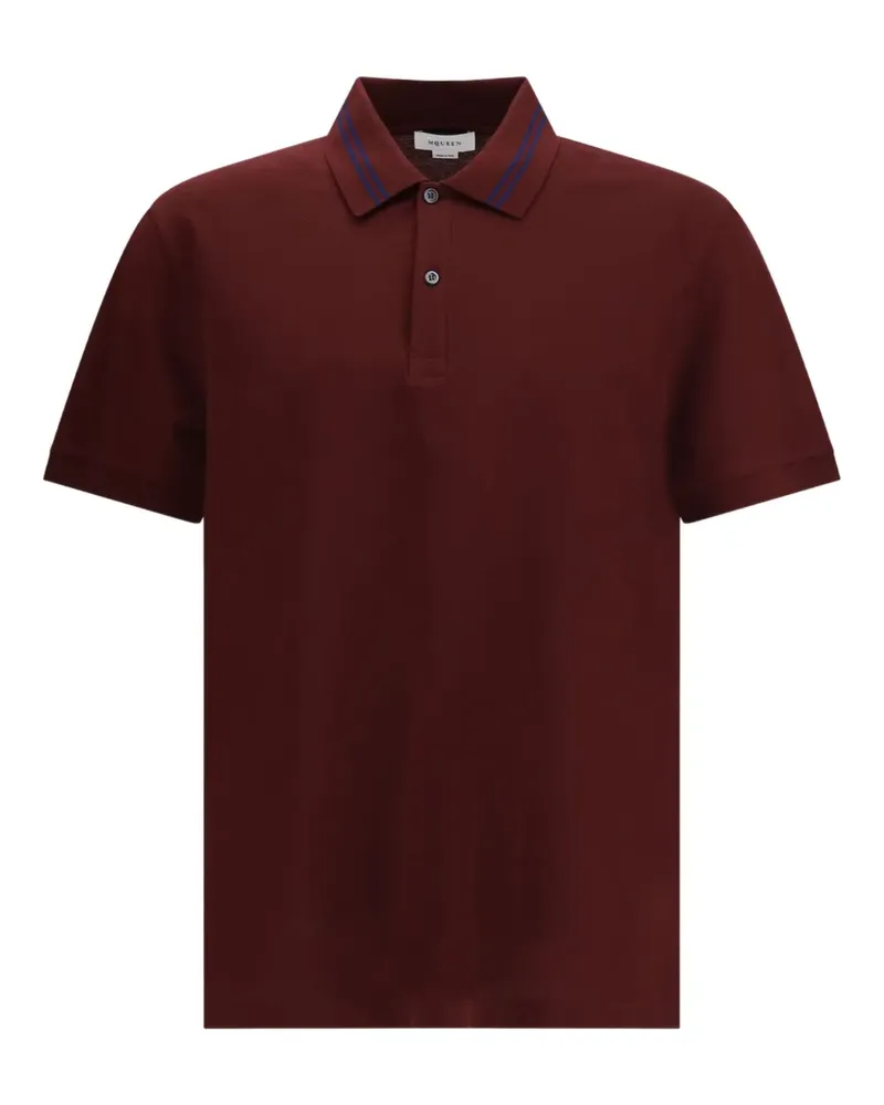 Alexander McQueen ribbed short-sleeve polo shirt - Rot Rot