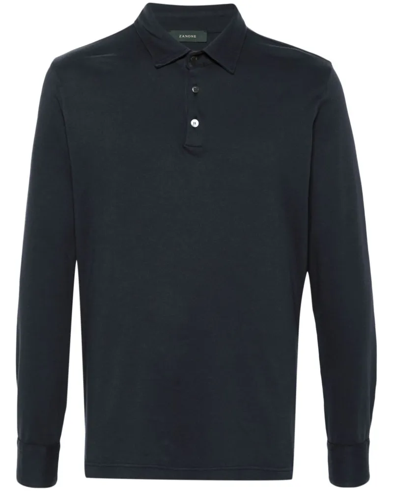 Zanone Interlock Poloshirt - Blau Blau