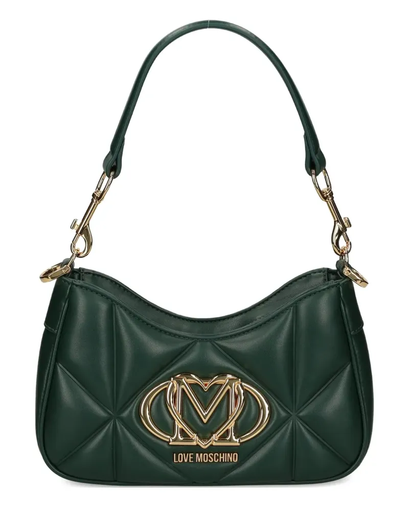 Moschino Gesteppte Schultertasche mit Logo - Grün Grün