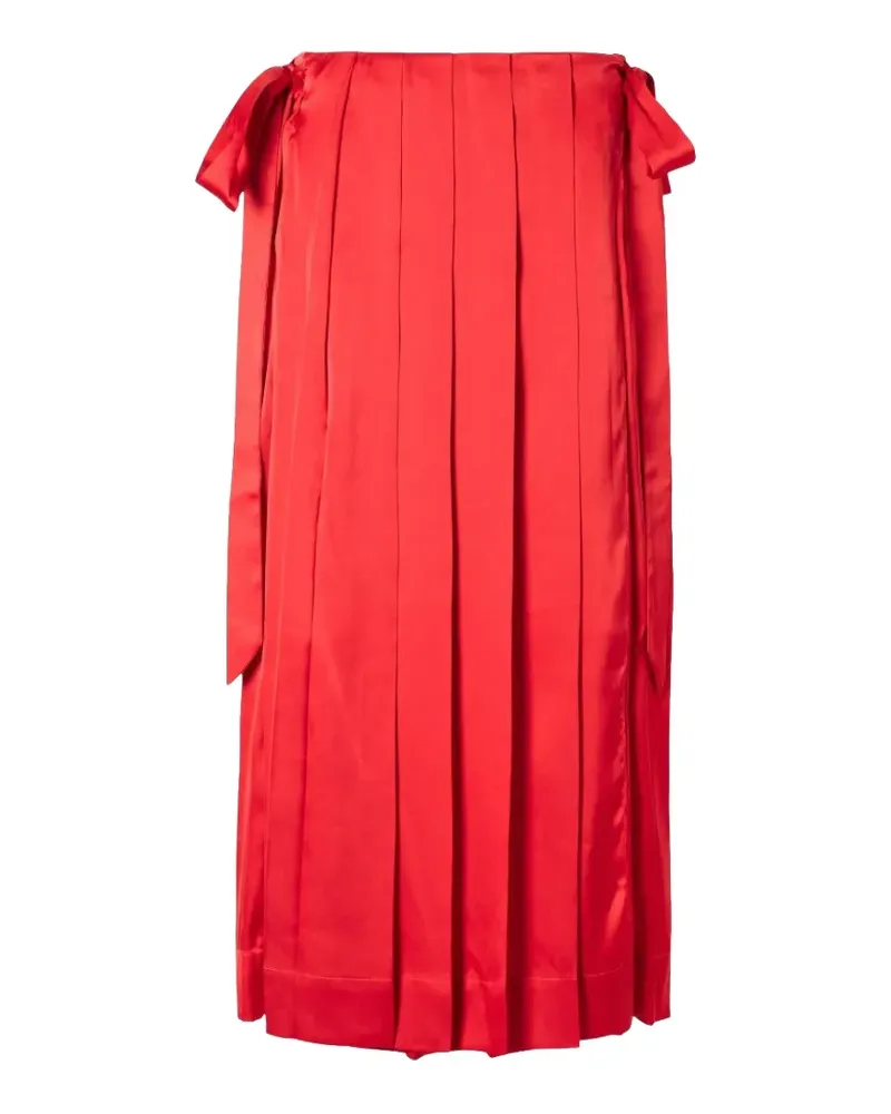 Simone Rocha Plissierter Midirock mit Schleifendetail - Rot Rot