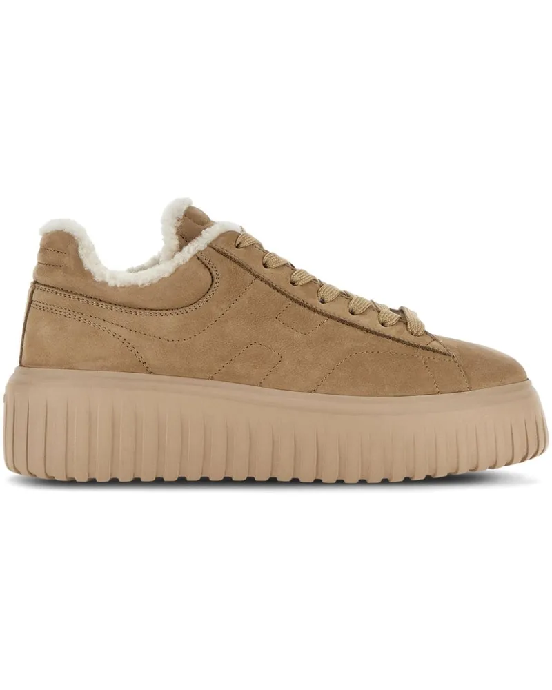 Hogan H-Stripes Sneakers aus Wildleder - Nude Nude