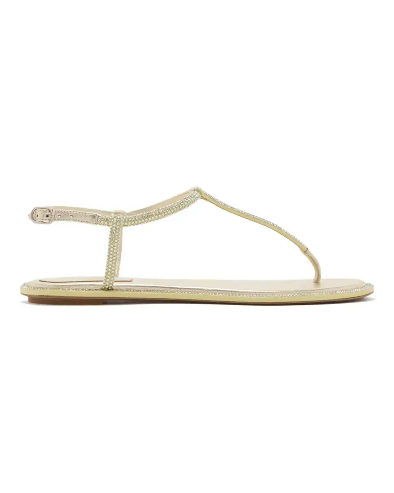 René Caovilla Diana crystal-embellished leather sandals - Gold Gold