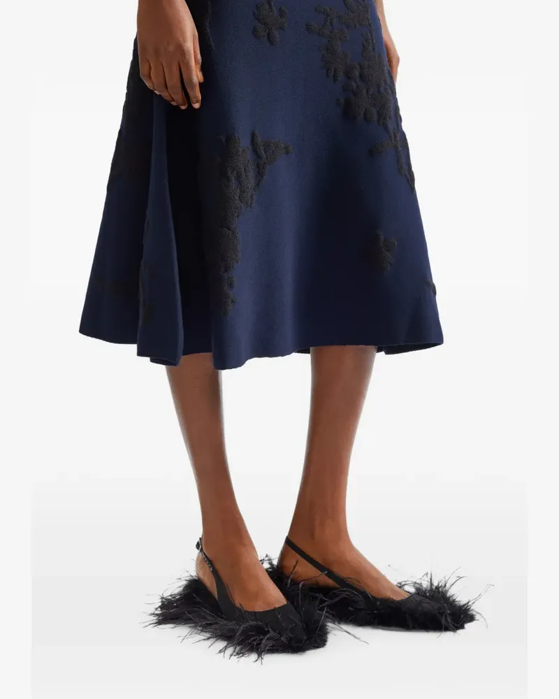 Erdem jacquard-knit skirt - Blau Blau