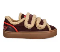 Lila Sneakers mit Klettverschluss - Braun