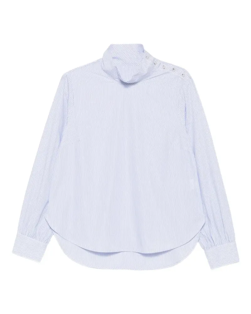 nine:inthe:morning Gestreifte Mirelle Bluse mit Knöpfen an der Schulter - Weiß Weiß