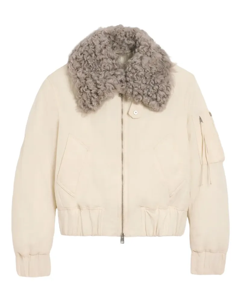 AMI Paris Gefütterte Bomberjacke - Nude Nude