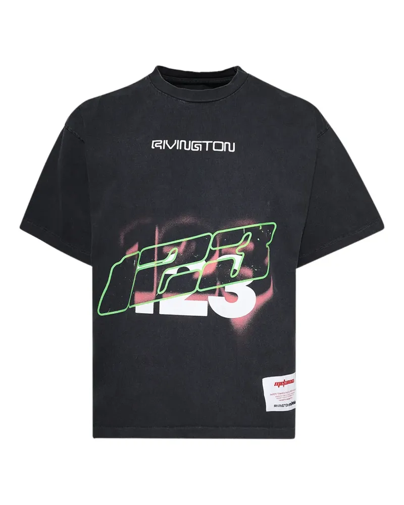 RRR123 T-Shirt mit grafischem Print - Schwarz Schwarz