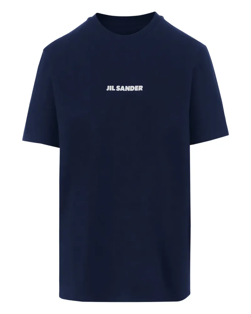 Jil Sander T-Shirt mit Logo-Print - Blau Blau