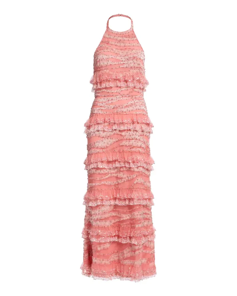 Elie Saab Besticktes Kleid - Rosa Rosa