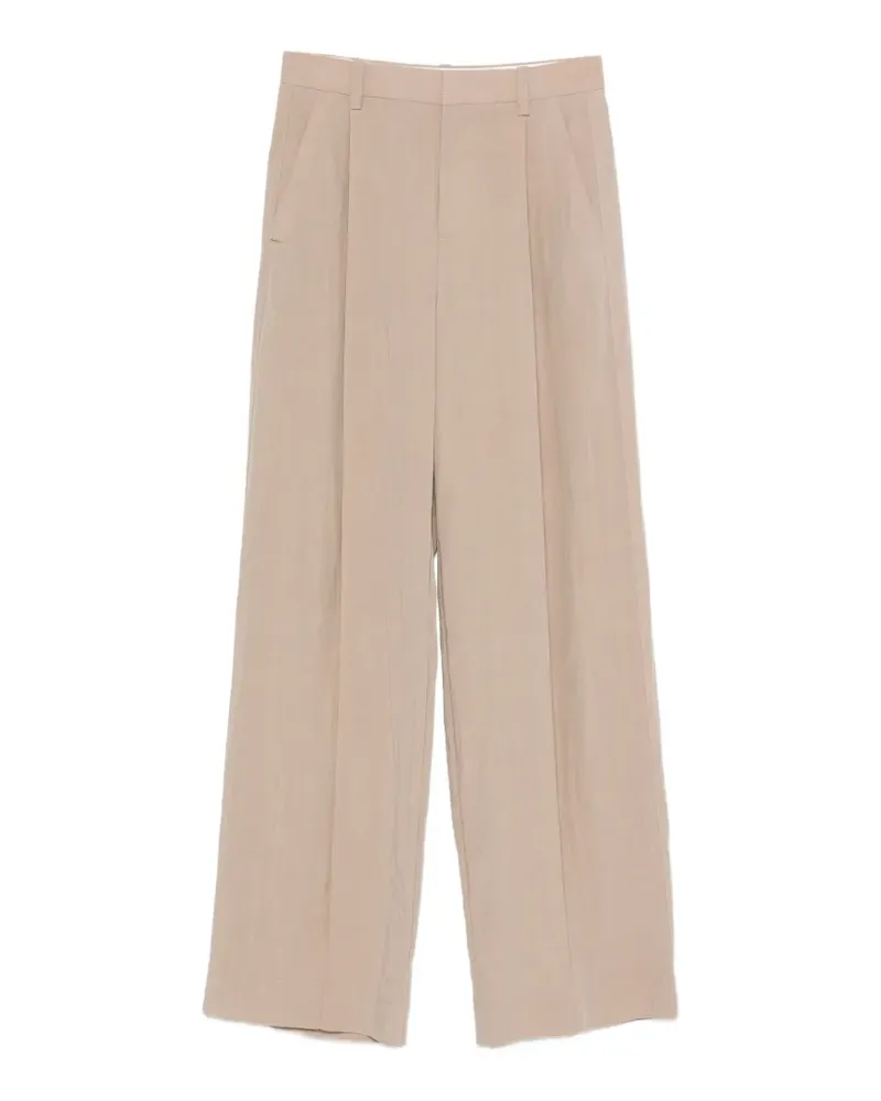 Vince pleated wide-leg trousers - Nude Nude