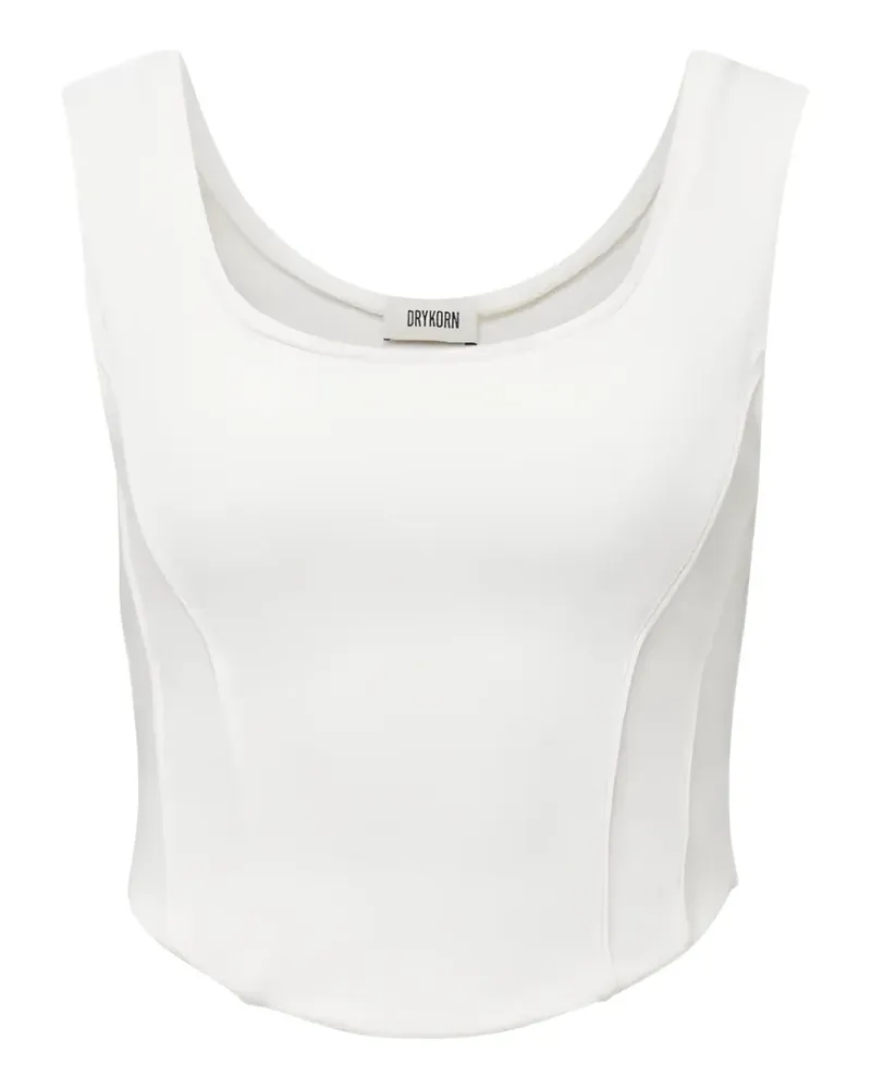 Drykorn Agapa Cropped-Top mit Einsätzen - Weiß Weiß