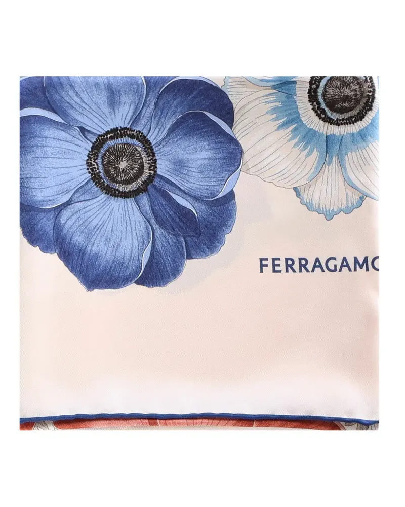 Ferragamo floral silk scarf - Nude Nude
