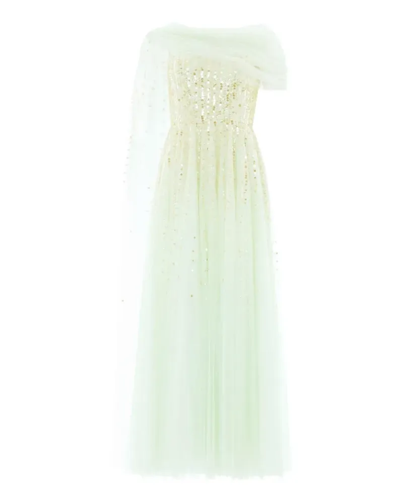 Needle & Thread Moonlight sequin-embellished draped gown - Grün Grün