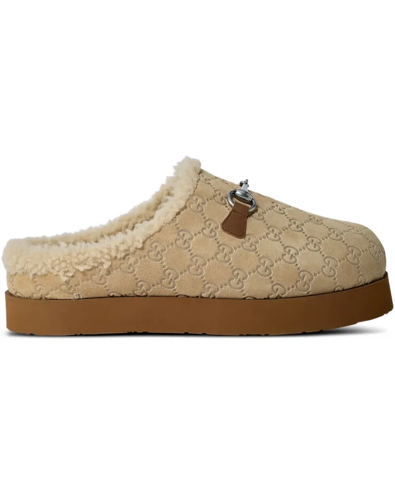 Gucci Interlocking-G horsebit slippers - Nude Nude