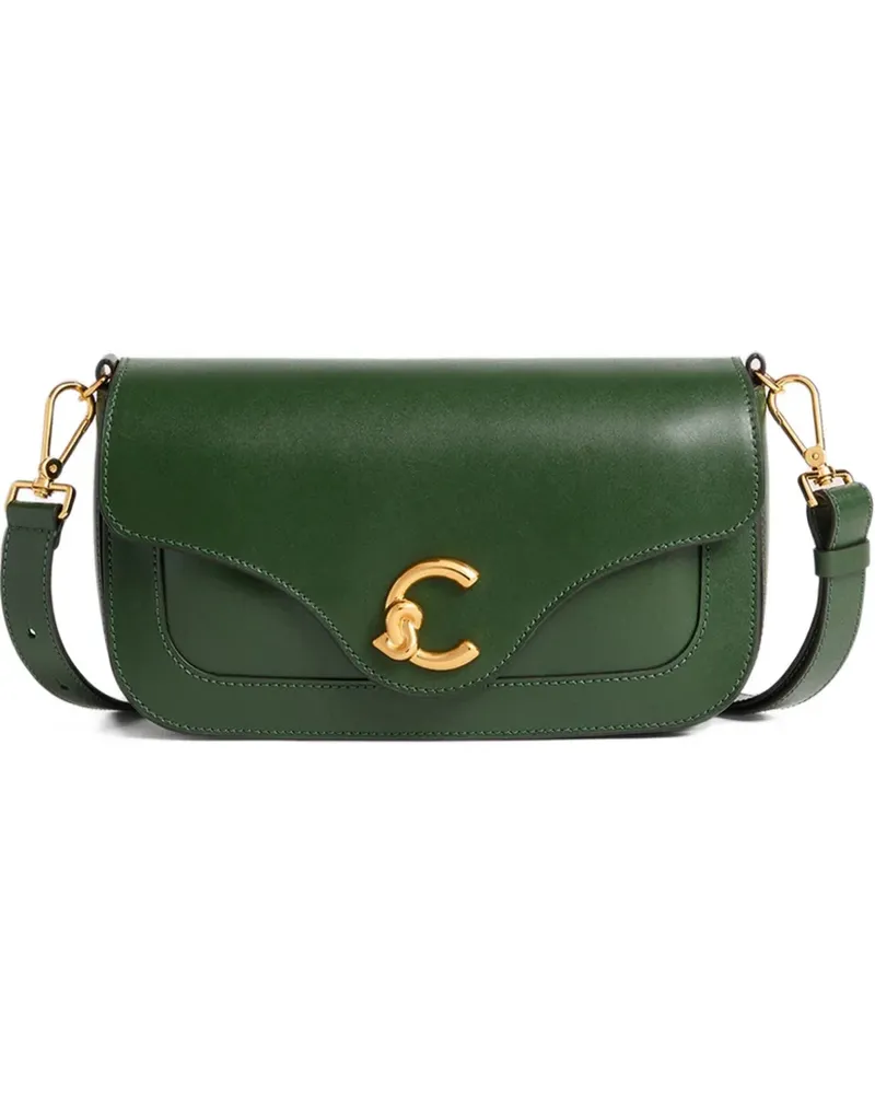 Coccinelle medium C-ME logo-plaque leather shoulder bag - Grün Grün