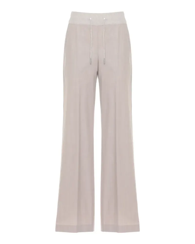 PANICALE Cashmere drawstring wide-leg trousers - Nude Nude