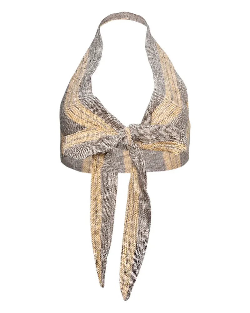 Lisa Marie Fernandez striped tie halter top - Nude Nude