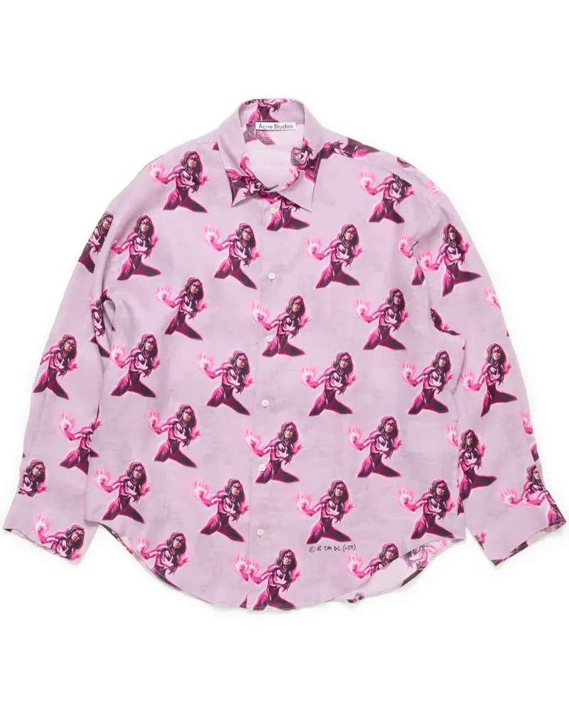 Acne Studios Hemd mit Print - Rosa Rosa