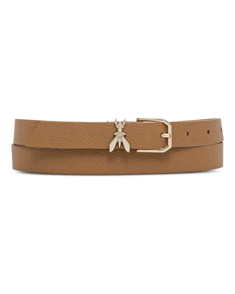 Patrizia Pepe Fly-plaque pebbled-leather belt - Nude Nude