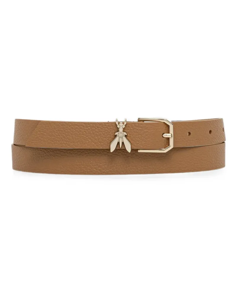 Patrizia Pepe Fly-plaque pebbled-leather belt - Nude Nude