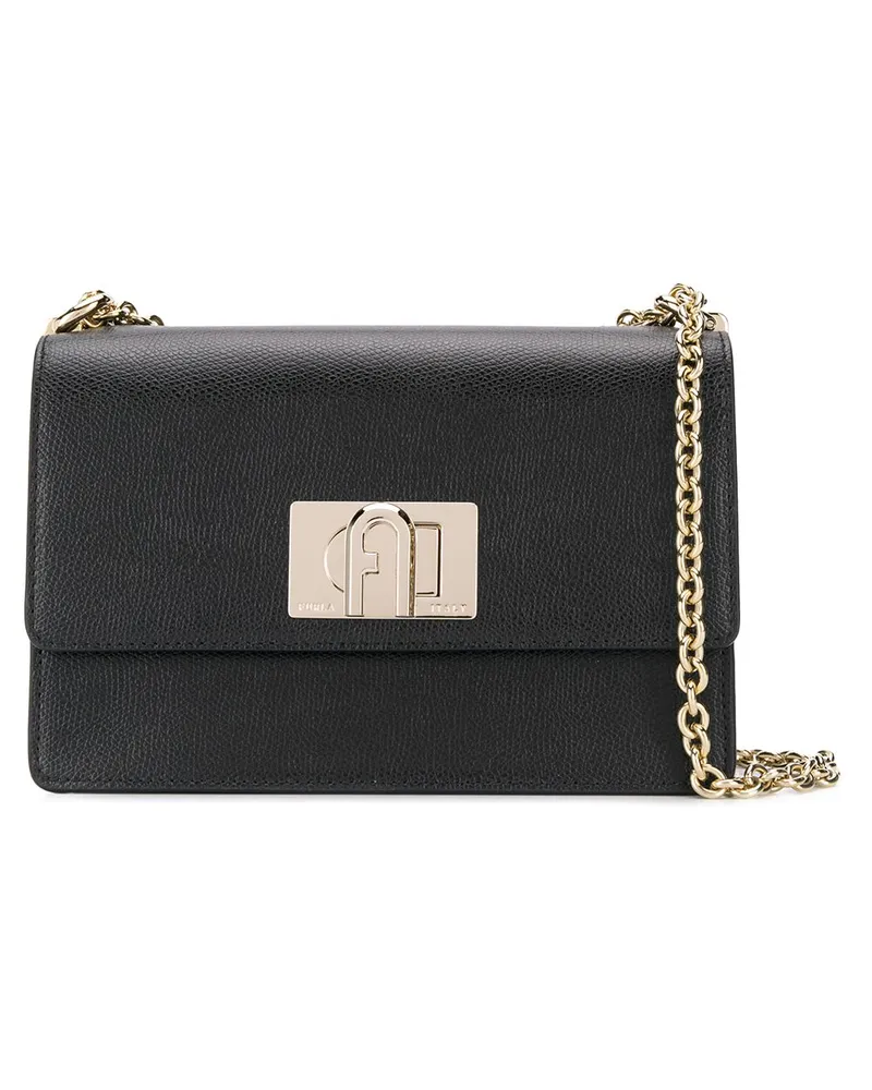 Furla Umhängetasche mit Monogramm-Verschluss - Schwarz Schwarz