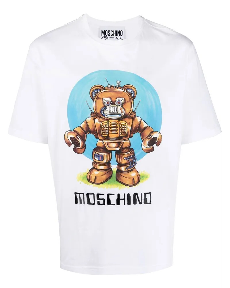 Moschino T-Shirt mit Teddy-Print - Weiß Weiß