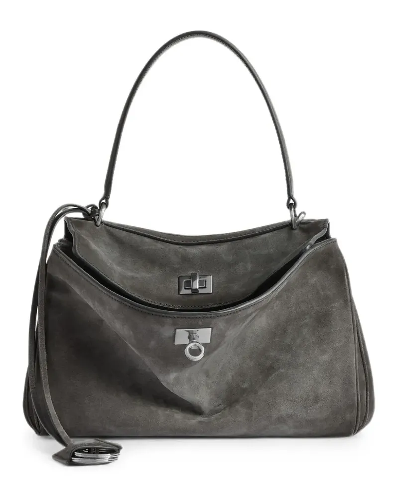 Balenciaga turn-lock leather shoulder bag - Grau Grau