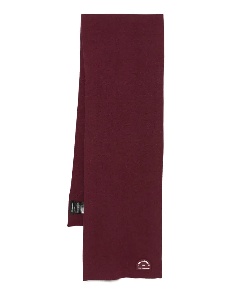 Karl Lagerfeld Schal mit Logo-Patch - Rot Rot