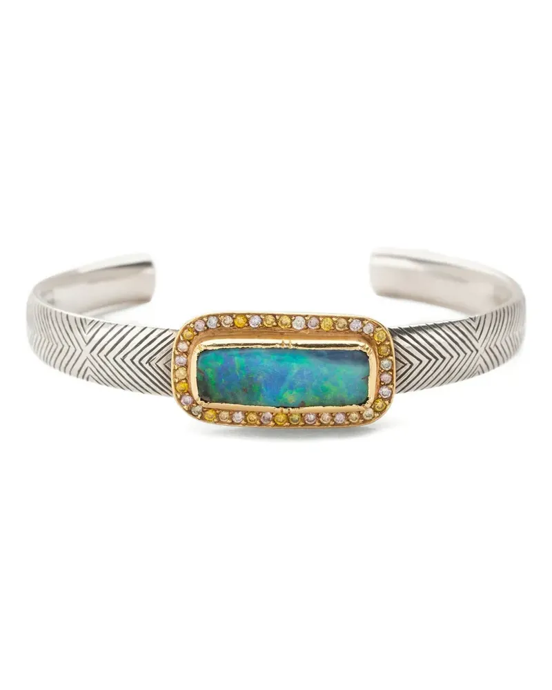 Brooke Gregson silver Artemis diamond opal bracelet - Blau Blau