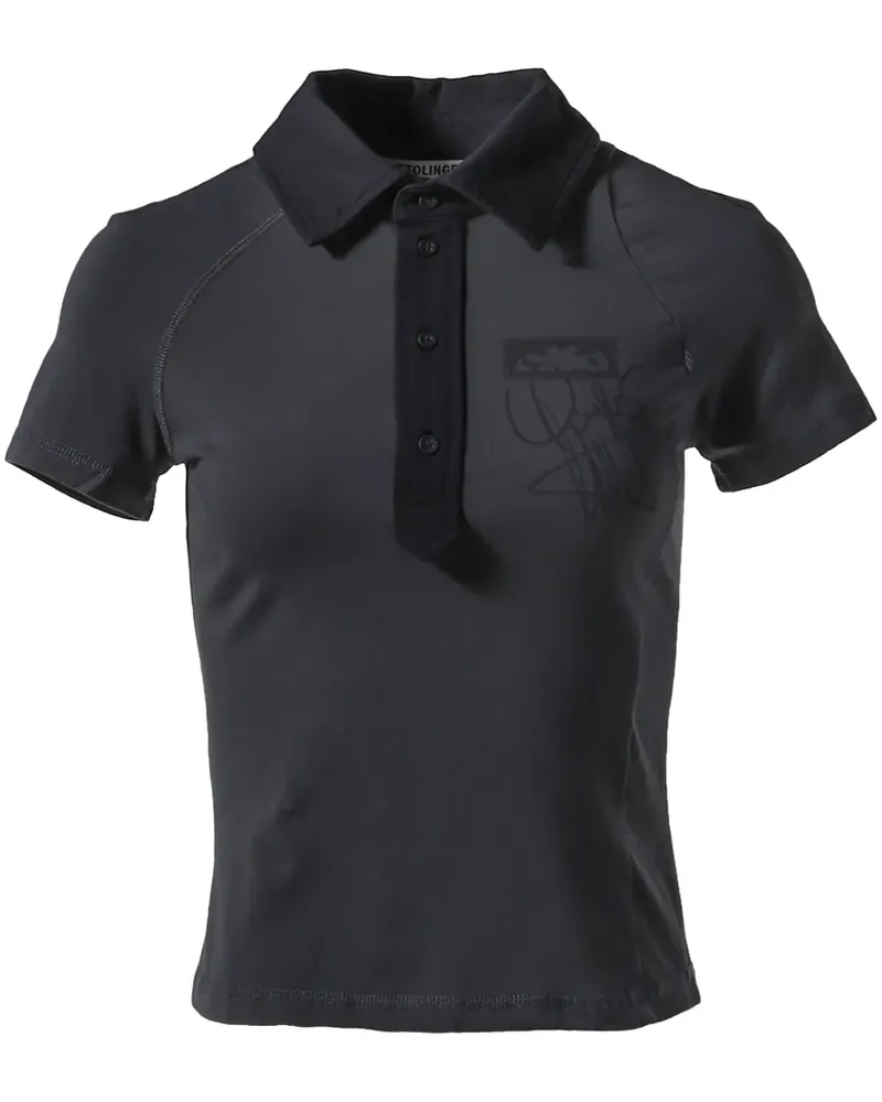 OTTOLINGER Poloshirt mit grafischem Print - Schwarz Schwarz