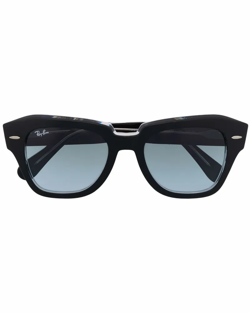 Ray Ban Sonnenbrille mit eckigem Gestell - Schwarz Schwarz