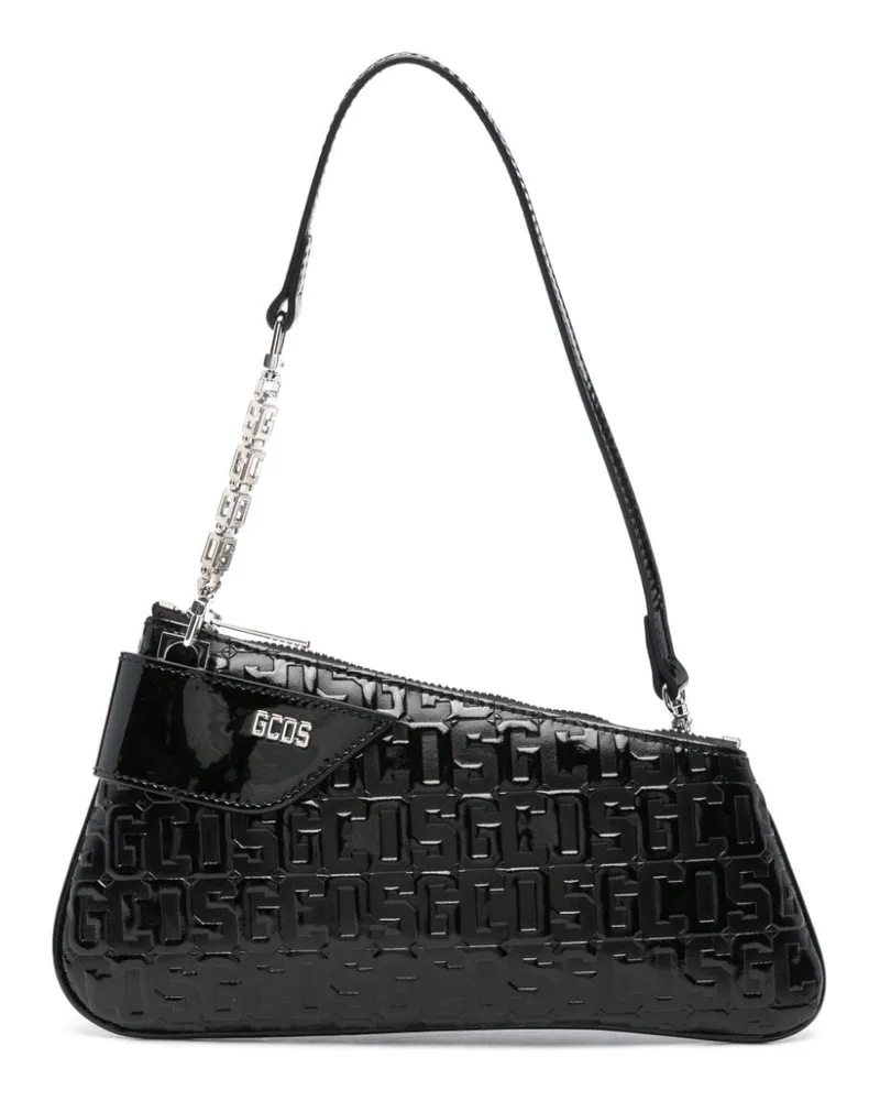 GCDS Comma Notte Monogram Schultertasche - Schwarz Schwarz