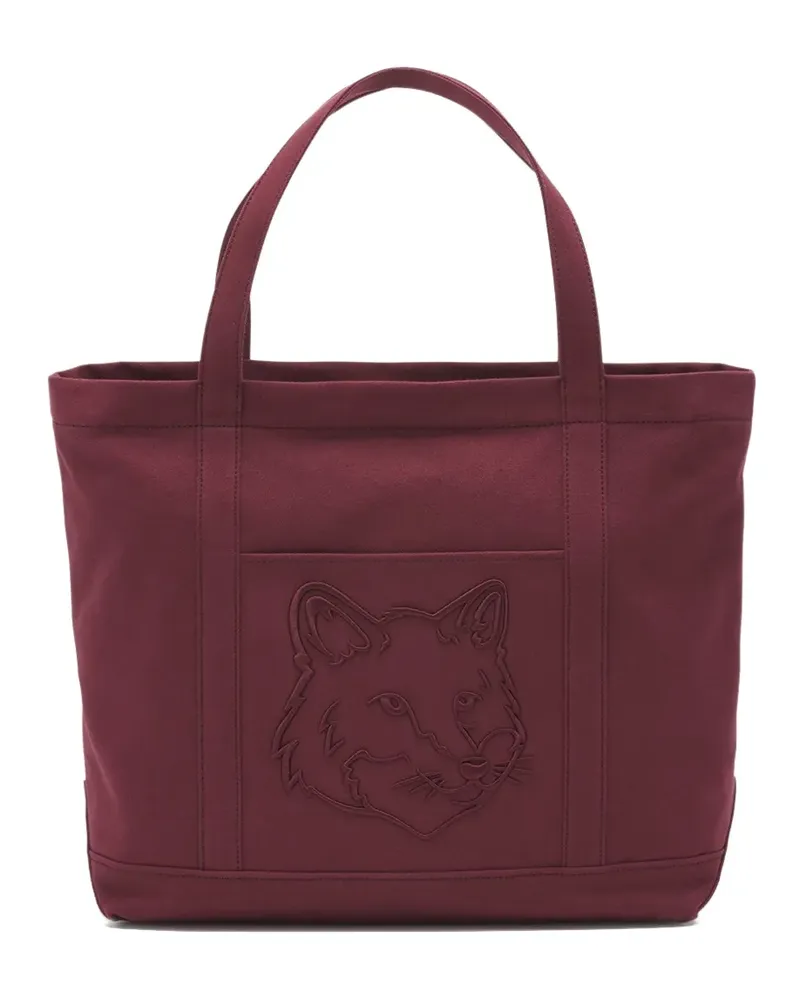 Kitsuné Große Tote Bag mit Fox Head-Stickerei - Rot Rot