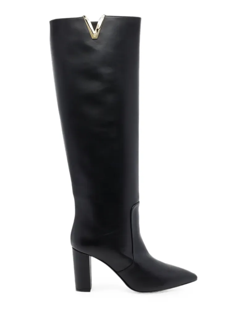 Via Roma 15 pointed-toe V-logo boots - Schwarz Schwarz