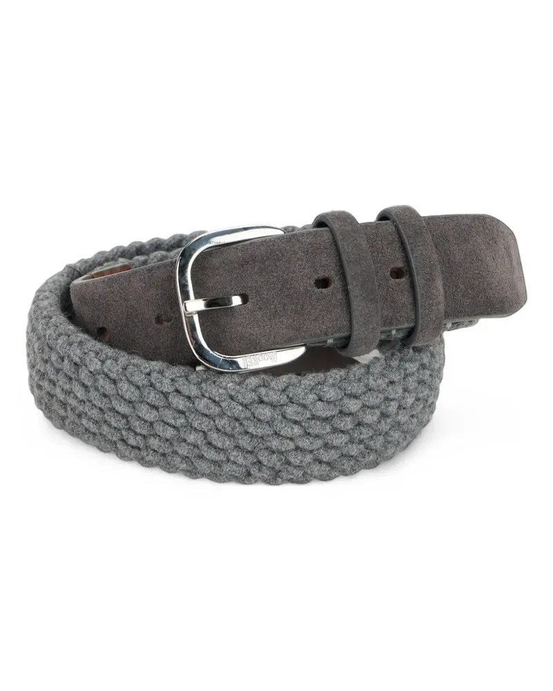 MOORER Cleo-Wbt suede-trimmed knitted belt - Grau Grau