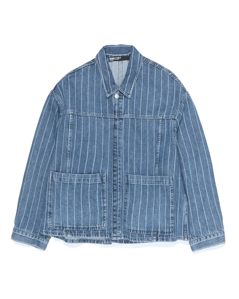 BIMBA Y LOLA striped pocket denim jacket - Blau Blau