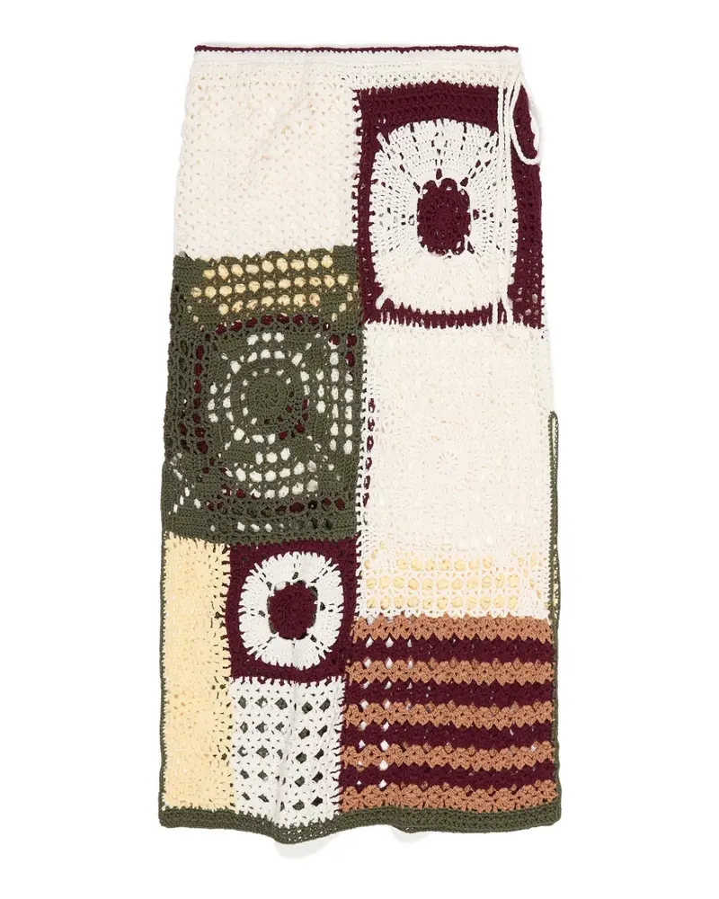 BIMBA Y LOLA crochet-knit patchwork skirt - Grün Grün