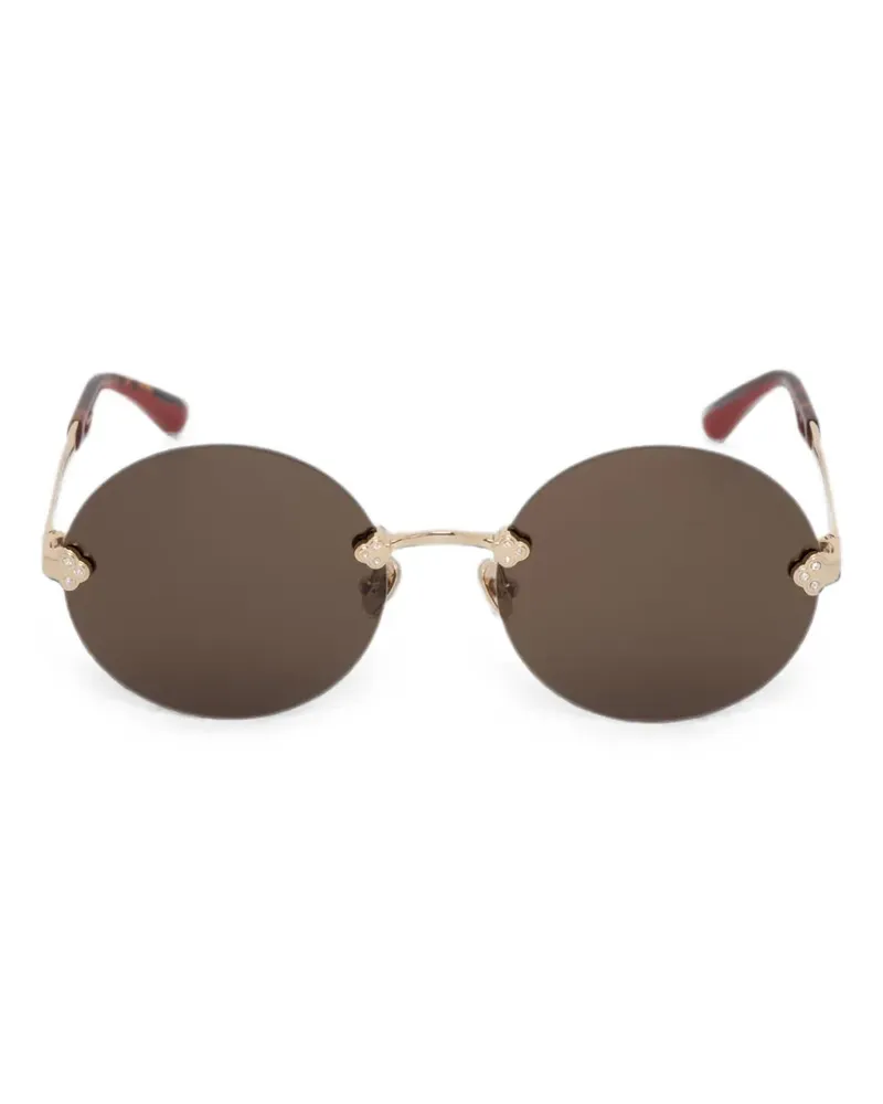 Vivienne Westwood Rahmenlose Franklin Sonnenbrille mit rundem Gestell - Braun Braun