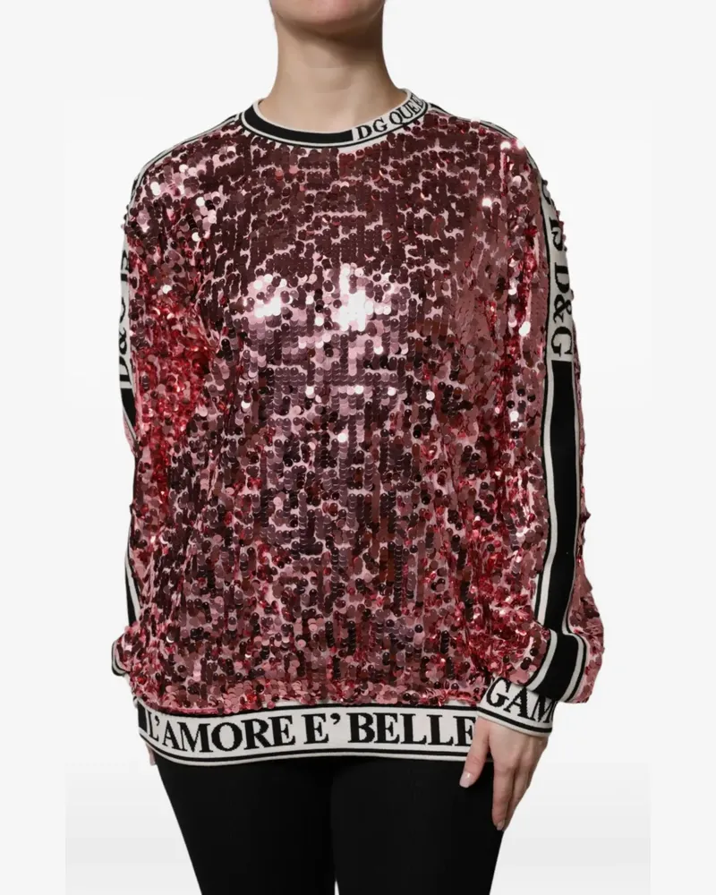 Dolce & Gabbana Sweatshirt mit Pailletten - Rosa Rosa