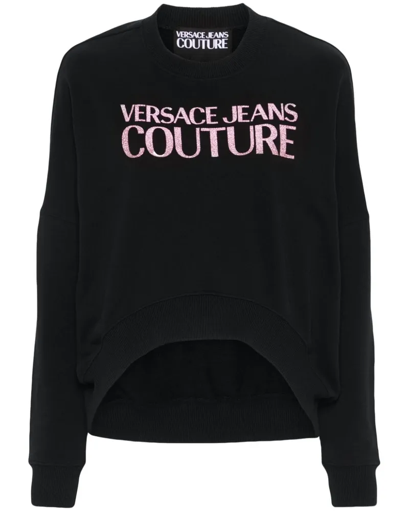 Versace Jeans Sweatshirt mit Logo-Print Schwarz