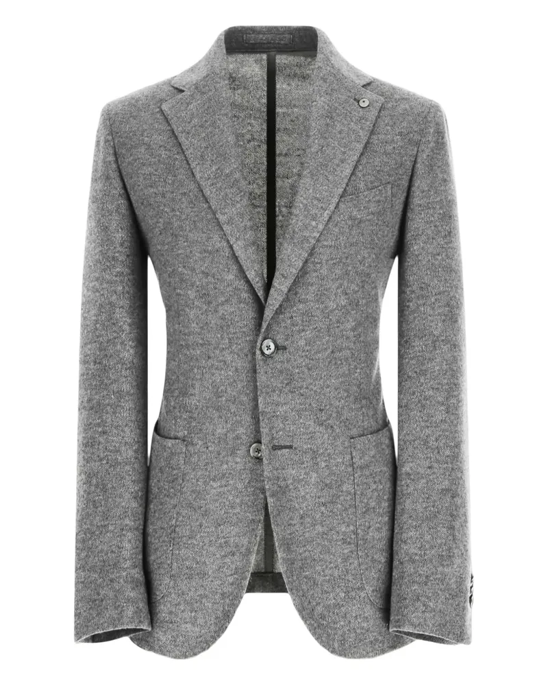 Luigi Bianchi Mantova Jack Sakko mit fallendem Revers - Grau Grau
