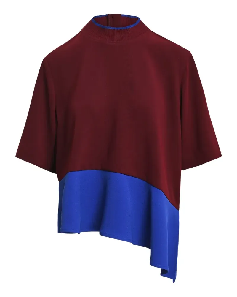 Essentiel Asymmetrisches Oberteil in Colour-Block-Optik - Rot Rot