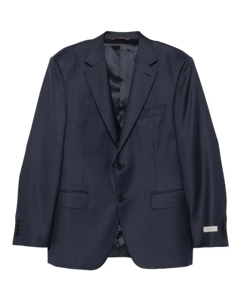 Canali pocket micro-check suit - Blau Blau