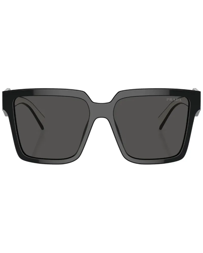 Prada Sonnenbrille mit eckigem Gestell - Schwarz Schwarz