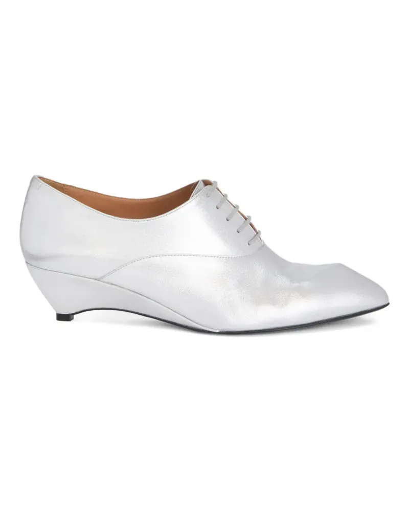 Jil Sander Laminierte Loafer mit spitzer Kappe - Silber Silber