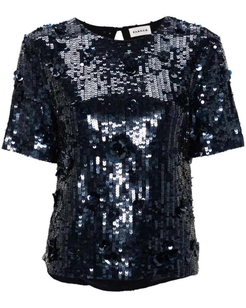 P.A.R.O.S.H. P.A.R.O H. Bluse mit Pailletten - Blau Blau