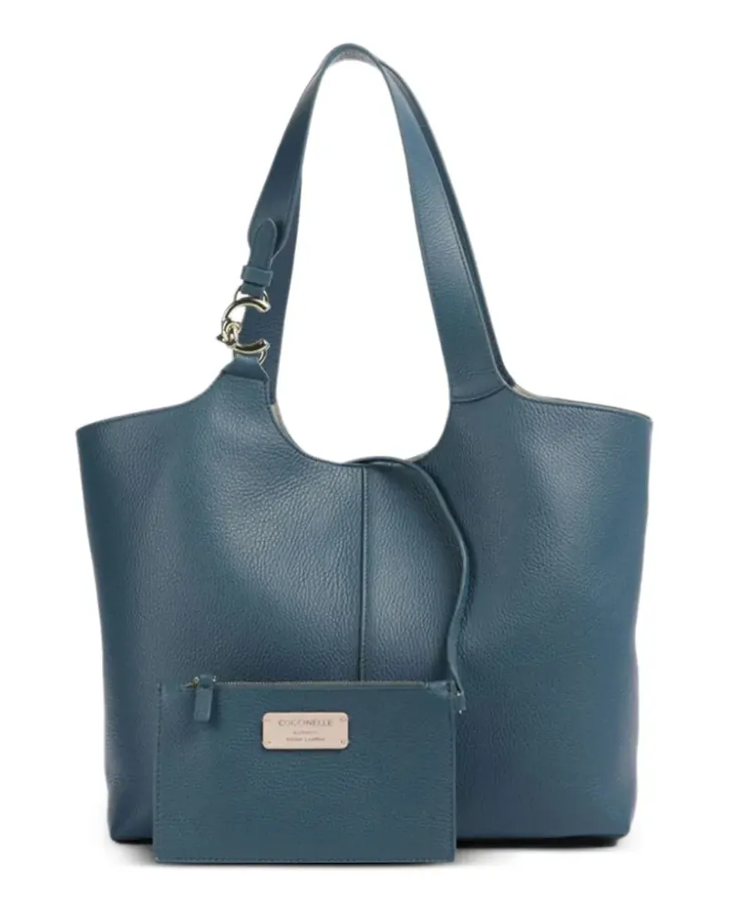 Coccinelle C-Easy grained-leather tote bag - Blau Blau